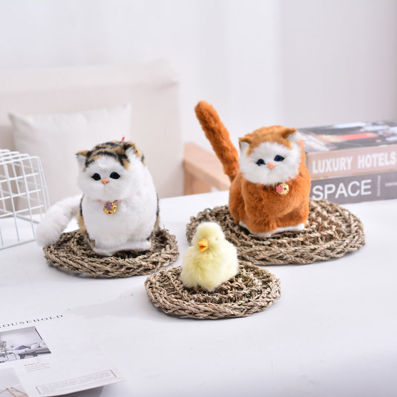 Round straw pet crawling mat household straw mat lizard straw mat parrot climbing net different pet straw