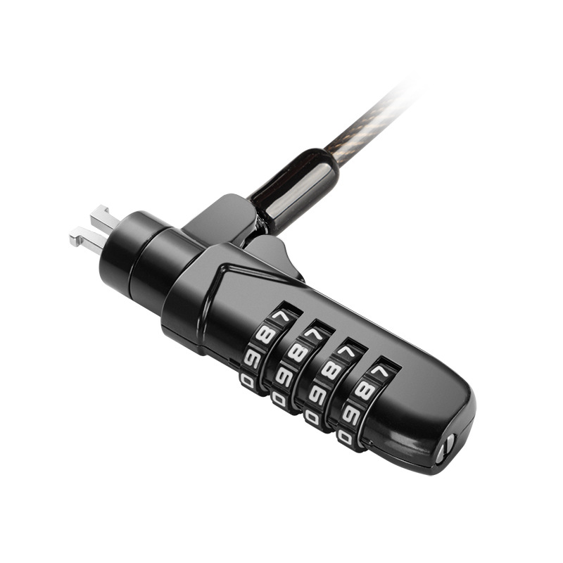 Manufacturer Wholesale 6*2.5 Keyhole Laptop Lock Tablet Anti-Theft Password Lock Steel Cable Computer Lock