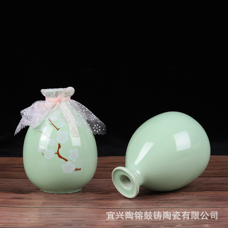 2019 in stock Yixing ceramic wine bottle household vintage fruit wine bottle Creative Chinese Style one Jin ceramic wine bottle