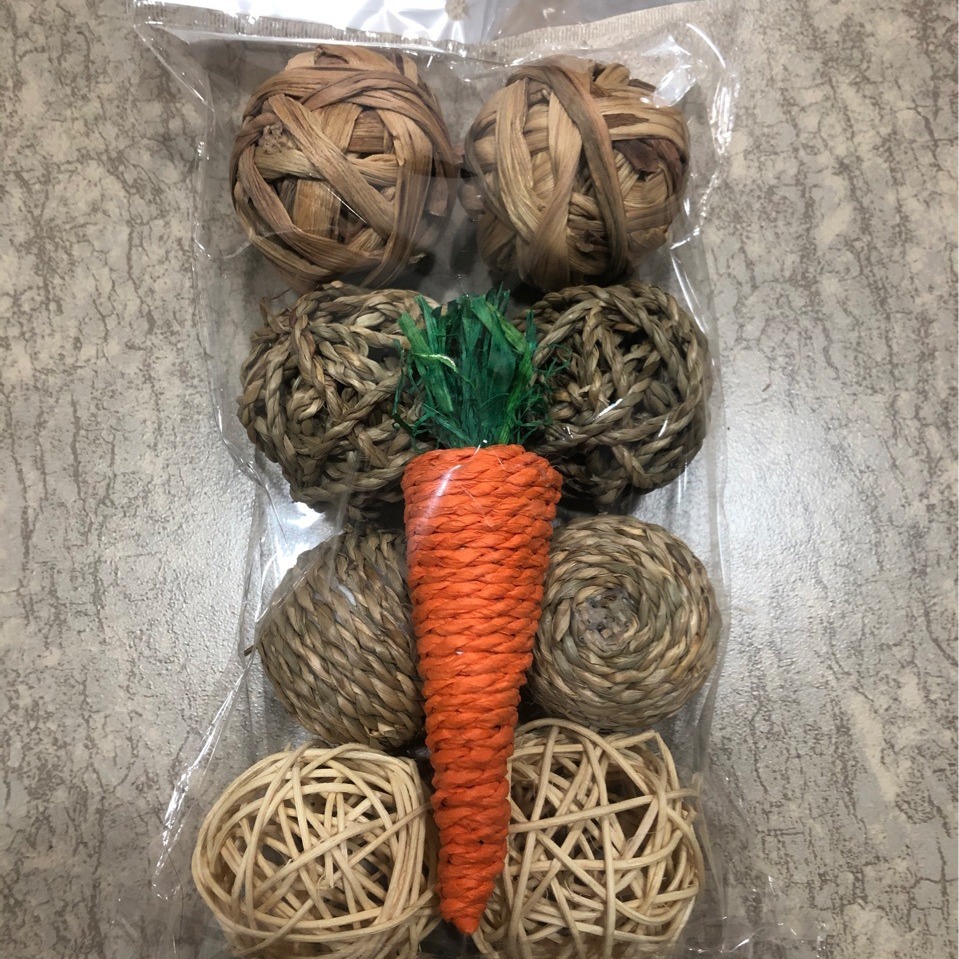 Набор для жевания хомяков, травяной мяч для питомцев