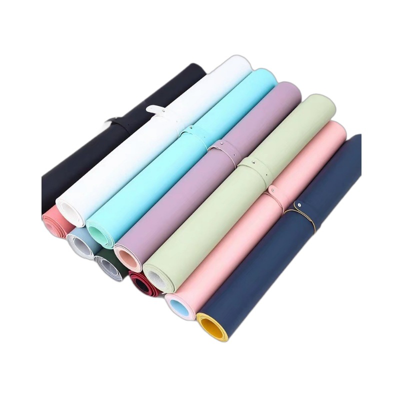 Leather Double-Sided Mouse Pad Customized Two-Color Same Color Desk Pad Computer Mouse Pad with Printed Pattern Logo