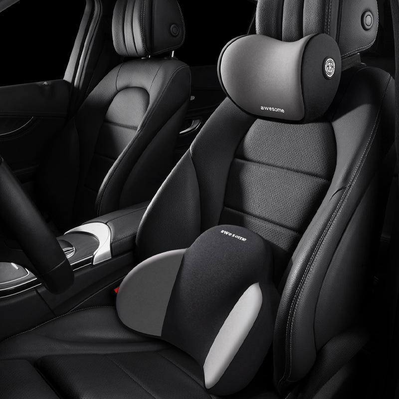 German Imported Car Headrest and Lumbar Support Set Memory Foam Lumbar Cushion Lumbar Support Lumbar Pillow Car Backrest Cushion Pillow