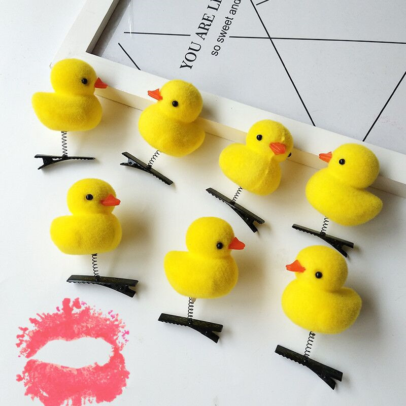 Little Yellow Duck Spring Hairpin Kidsren's Side Clip Selling Cute Artifact Creative Headwear Stereo Cute Shaking Little Yellow Duck Hairpin