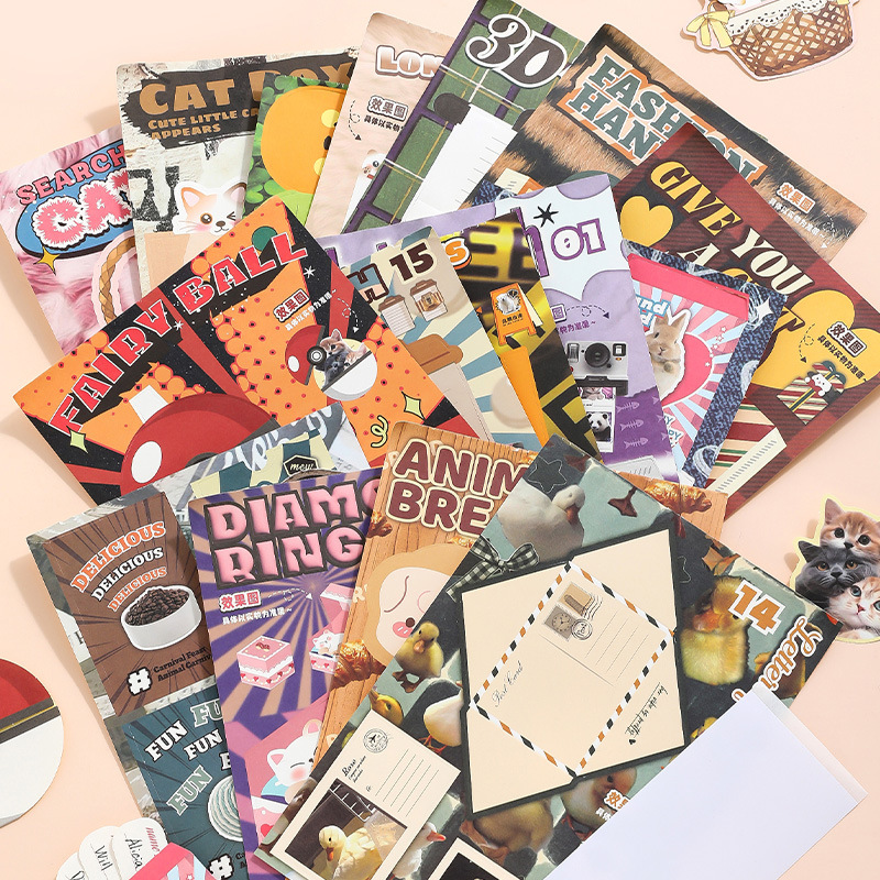Xinmo Creative Fun Pet Note Paper Handbook Painting Material DIY Student Gift Retro Sticker Set