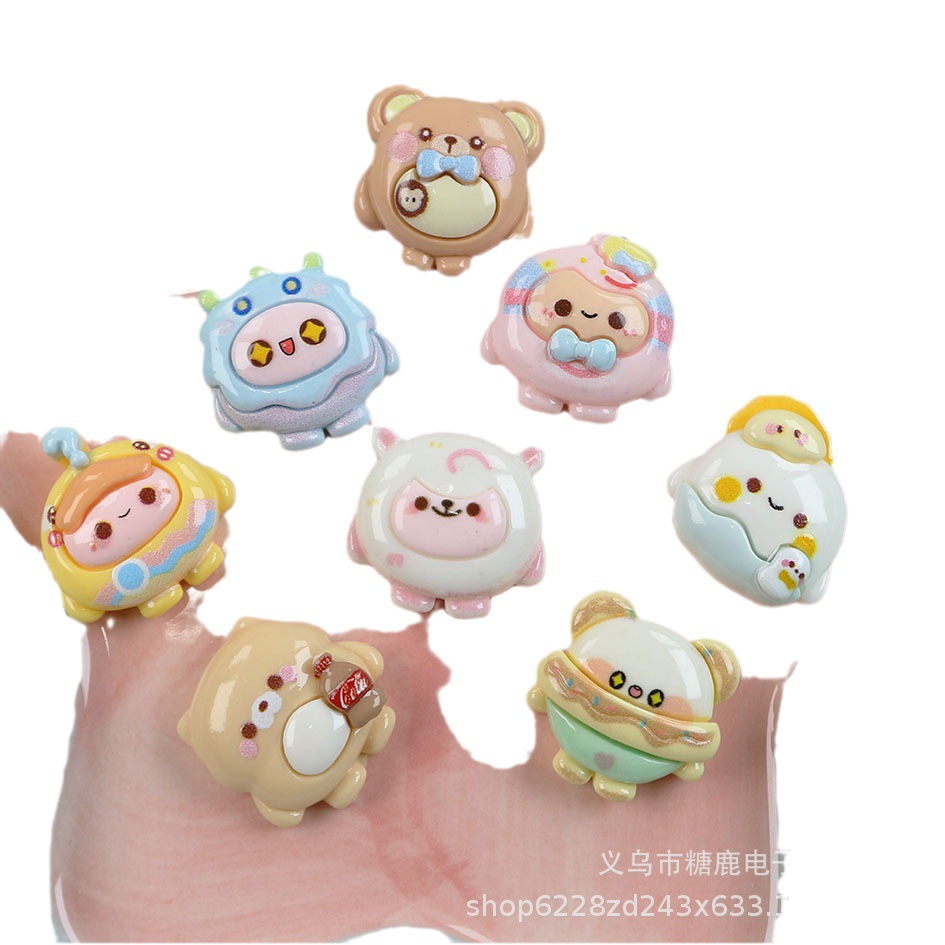 Cartoon glossy egg Baby series resin accessories cream glue diy mobile phone case hairpin pendant material wholesale