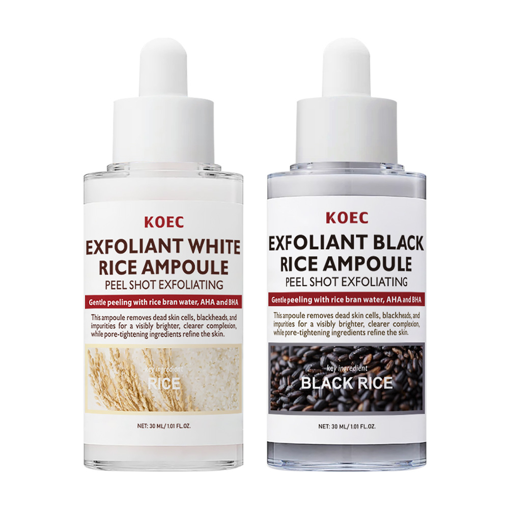 Koec Rice Moisturizing Exfoliating Essence Cross-Border Popular Black Rice Cleansing Exfoliating Liquid Peel Shot Glow