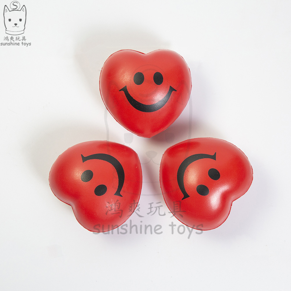 Cross-border Valentine's Day 7cm red love pressure ball foam sponge pupeach heart blood station grip ball printing logo