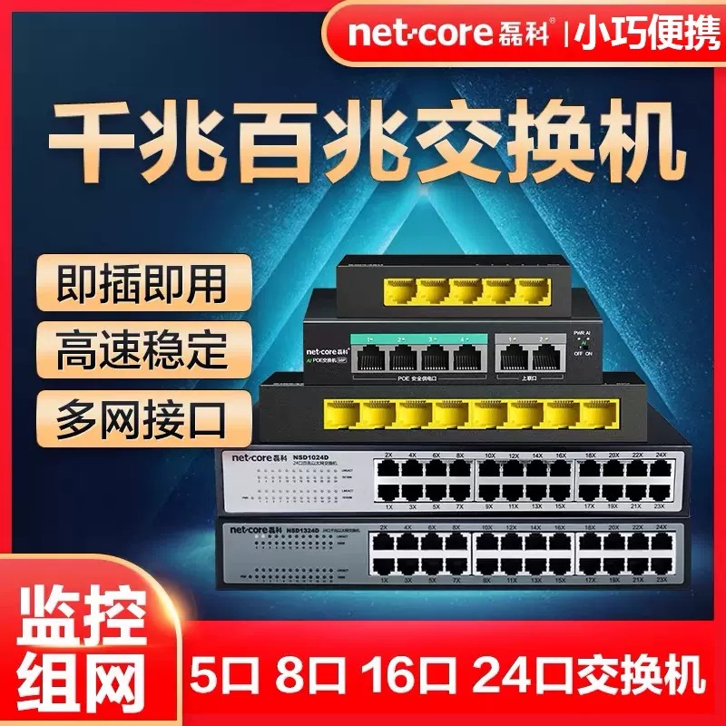 Коммутатор netcore Leike NS305C гигабитный с мониторингом 5/8/16/24 портов