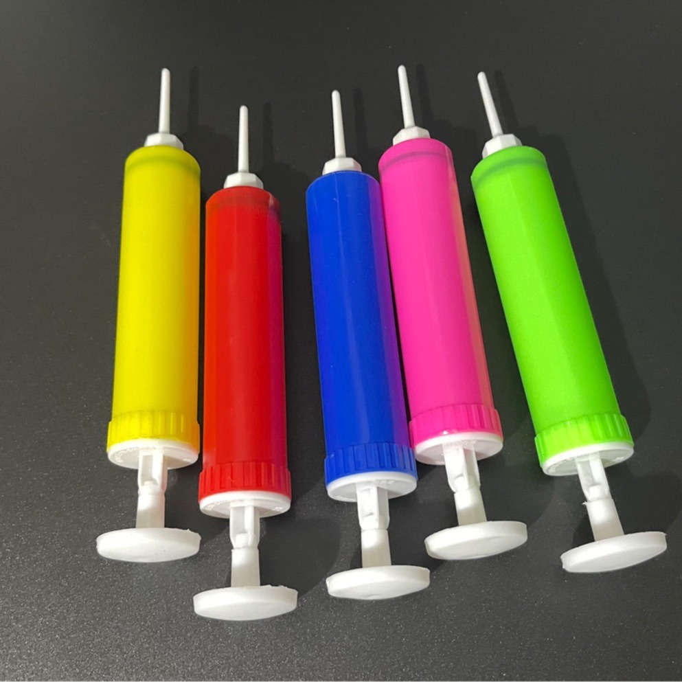 Portable mini push pump rubber ball basketball football inflatable toy plastic needle type manual rocket launcher