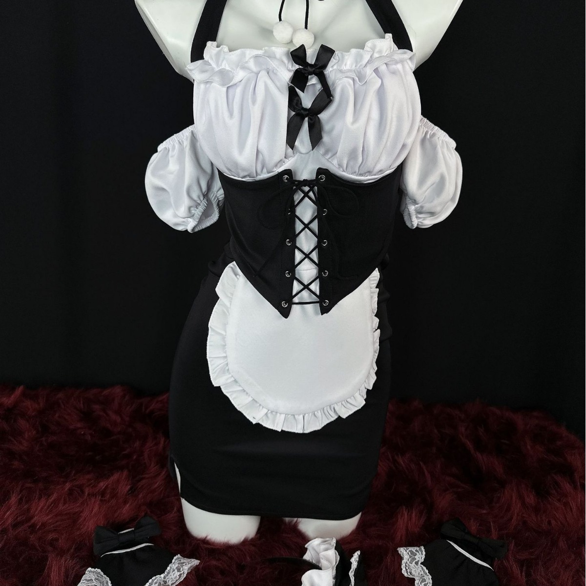 Горячая новинка, сексуальное нижнее белье, японское платье горничной, сексуальное облегающее ночное платье, униформа искушения 8705