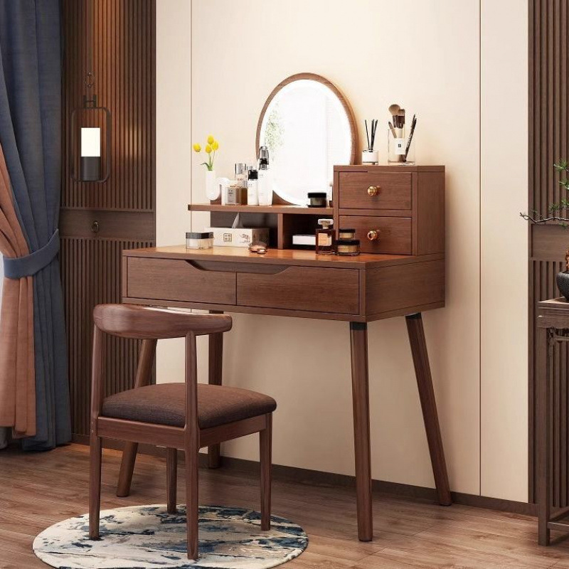 New Chinese Style Dressing Table Bedroom Modern Simple Antique Style Bedside Table Integrated Small Apartment Girls Desk Makeup Table