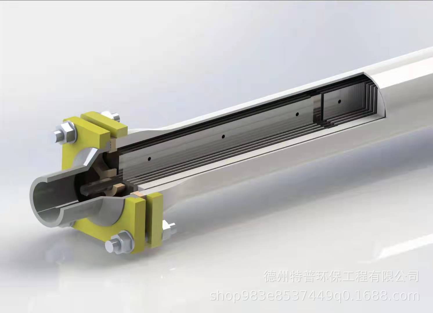 Sodium hypochlorite generator supply tube electrode, titanium electrode