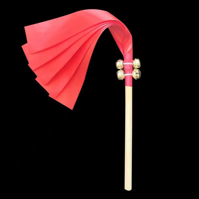 Kindergarten Light Equipment Flower Stick Morning Exercise Handheld Props Dance Chair Wooden Stick Wooden Stick Ringing Bell Small Stool Stick