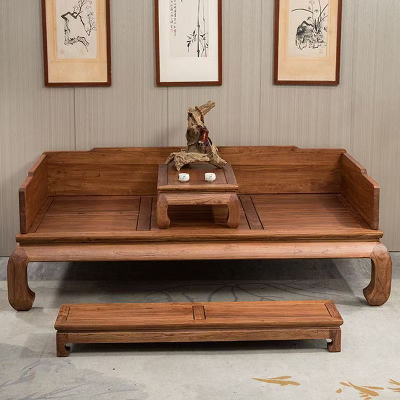 Rohan Bed Solid Wood Old Elm Living Room Furniture New Chinese Style Modern Sofa Bed Small Apartment Sliding Rohan Bed