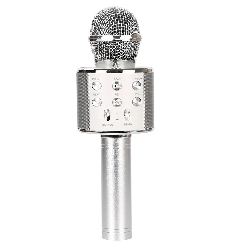 Ws858 Bluetooth Microphone Mobile Phone Karaoke Wireless Microphone Audio All-In-One Home Ktv Cross-Border Hot Model in Stock