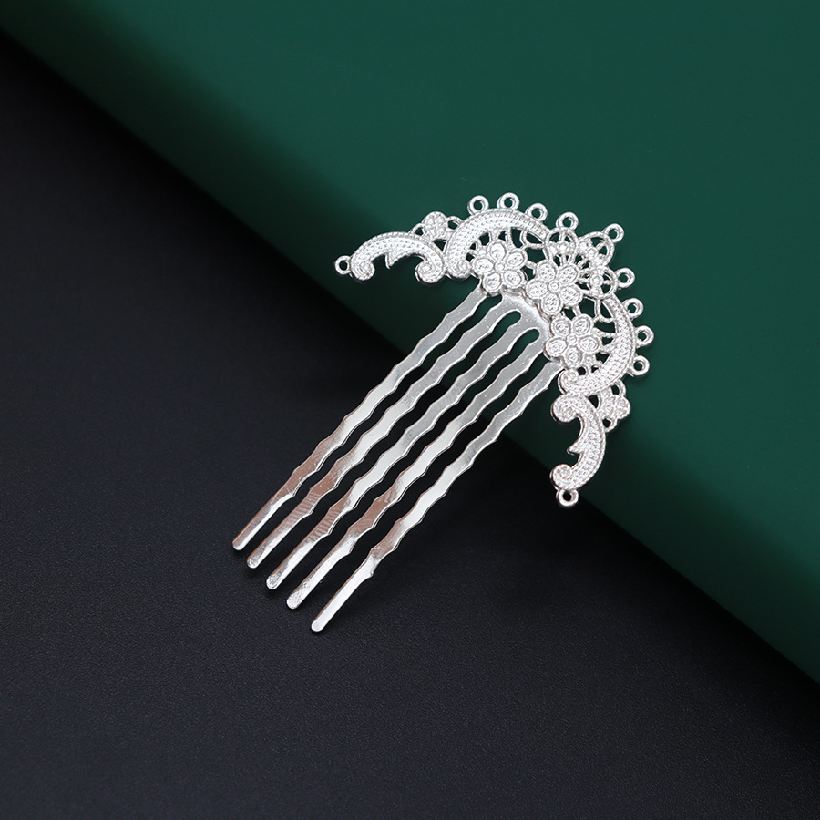 Alloy electrophoresis color retaining porous carved floating cloud hairpin diy ancient style hanfu cheongsam retro 11-hole plum blossom hair