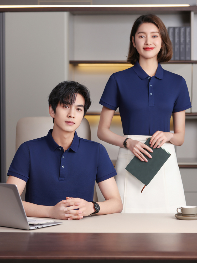 XIN LONG SHI 2688 pure cotton parent-child clothing kindergarten teacher short sleeve T-shirt polo shirt class clothing summer