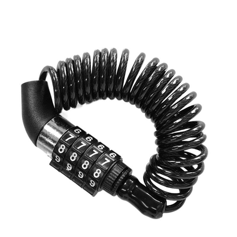 Mountain Bike Password Helmet Lock Electric Vehicle Anti-Theft Telescopic Wire Lock Motorcycle Portable Fixed Hat Lock