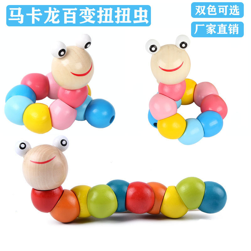 Children's eight-tone piano threading clock rainbow tower four sets of column plate twisted insect baby educational toys wholesale