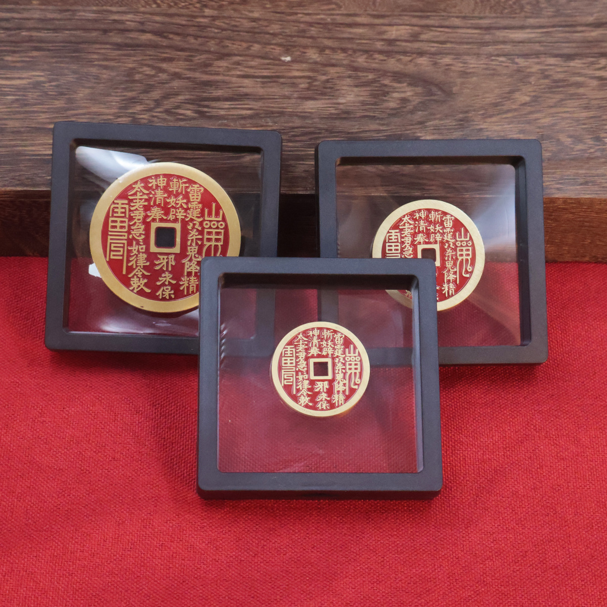 Brass Photo Frame Mountain Ghost Spending Copper Money Lucky Gossip Money Pressure Money Antique Craft Copper Money Collection Wholesale Ornaments