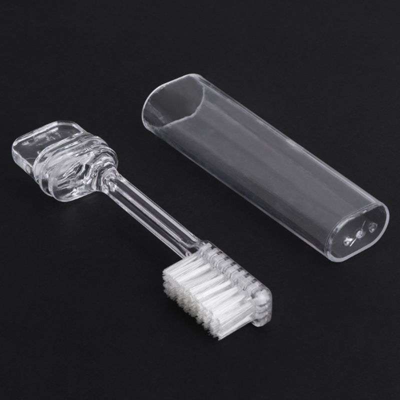 10 Travel Folding Toothbrush Set Portable Hotel Business Travel Non-Disposable Transparent Storage Toothbrush