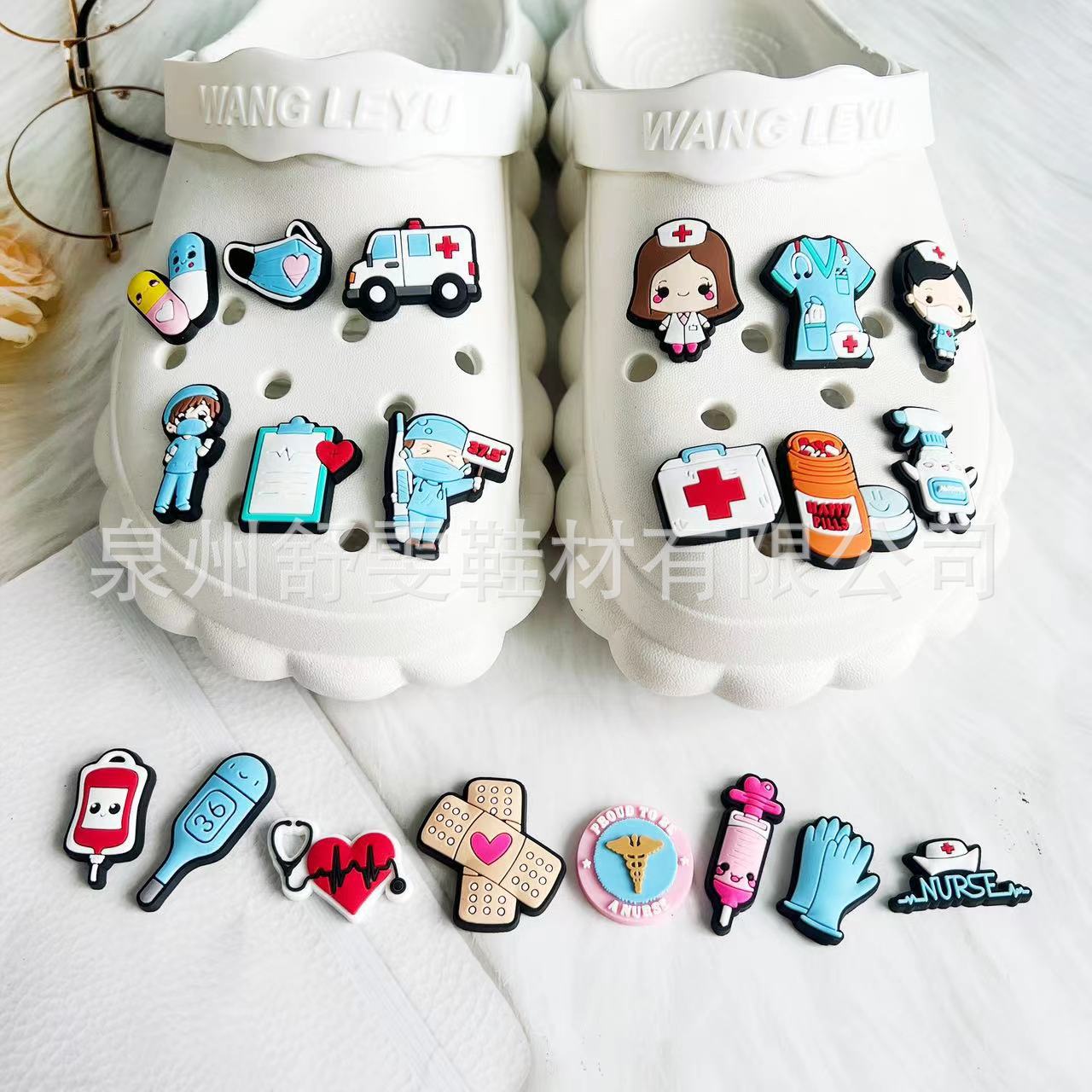 Medical Shoes Flower Cave Shoes Diy Accessories Removable PVC Soft Rubber Decorative Buckle Cave Shoes Accessories Medical Shoe Buckle