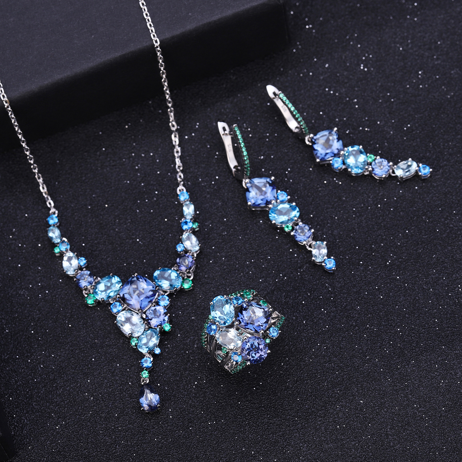 Designer Banquet Luxury Gem Necklace Unique Jewelry s925 Sterling Silver Natural Color Treasure Necklace Pendant