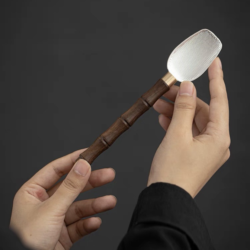 Ebony alloy tea spoon tea shovel teaspoon kung fu tea set tea ceremony six gentlemen zero matching tea picking tool tea spoon