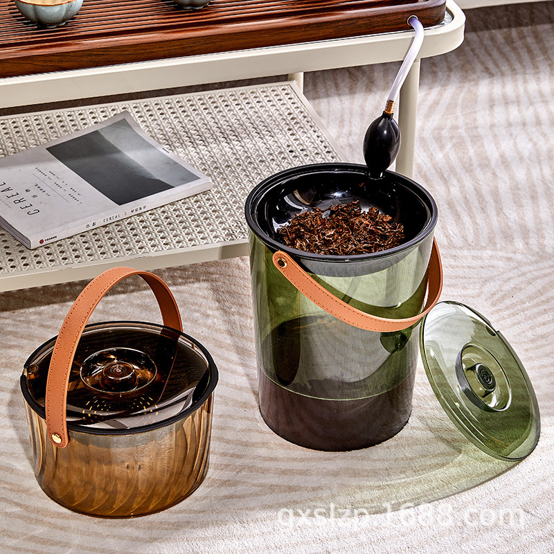 Portable Tea Waste Bucket, Tea Water Bucket, Plastic Transparent Household Tea Water Bucket, Tea Tray, Tea Ceremony Tea Table Drainage Bucket, Light Luxury Style