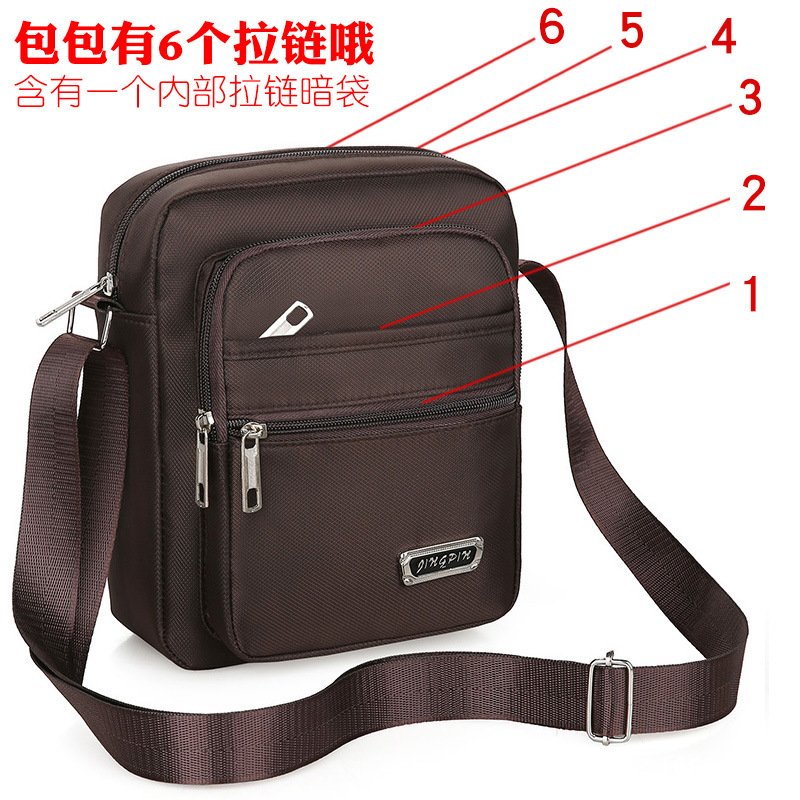 Waterproof Nylon Oxford Cloth Bag Men's Bag Shoulder Crossbody Bag Multi-layer Pocket Cash register Bag Men's and Women's Business Bag Collection Wallet