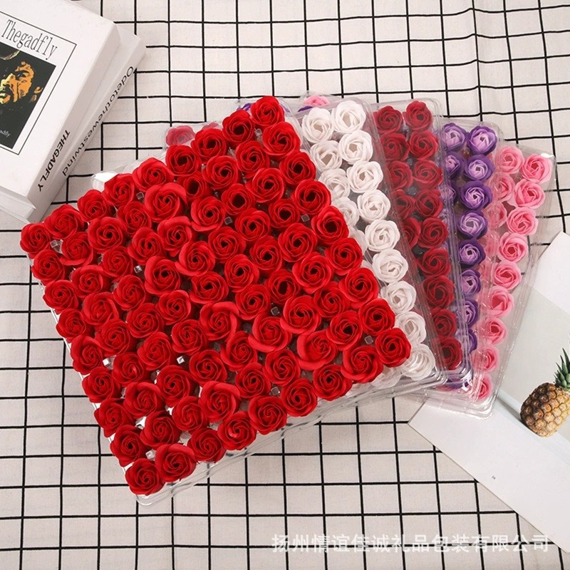 Мыльный цветок без основания, трехслойная головка, вспомогательный материал, праздничное украшение, прямая продажа с фабрики