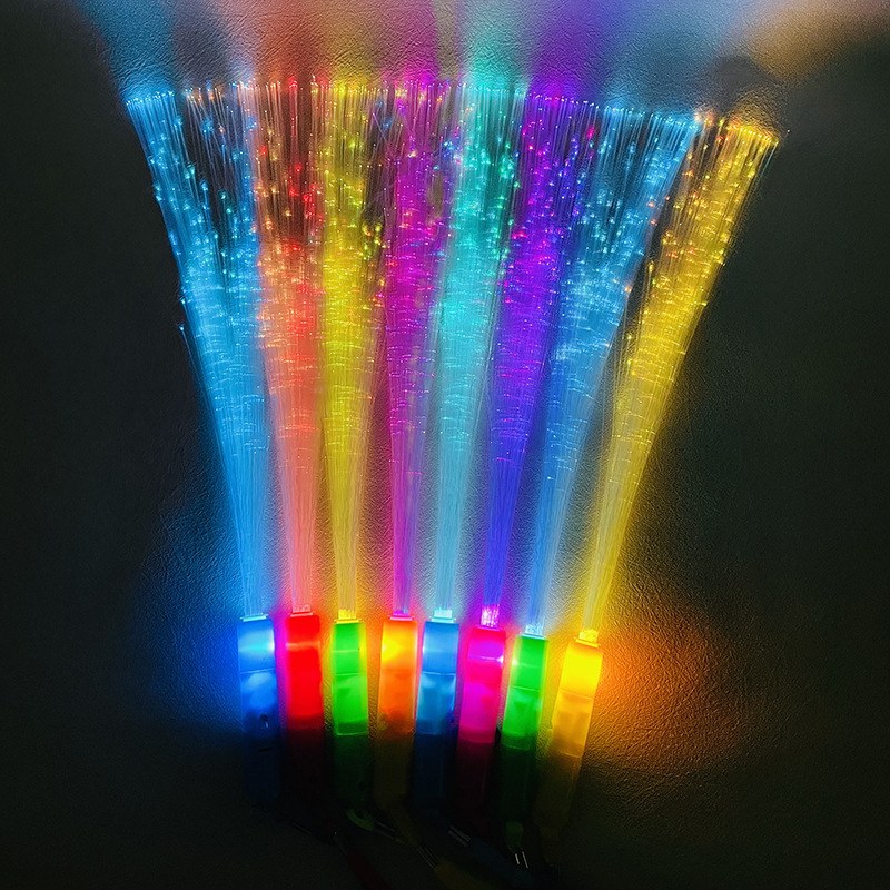 Светодиодная цветная светящаяся оптоволоконная палка, три функции, реквизиты для вечеринки