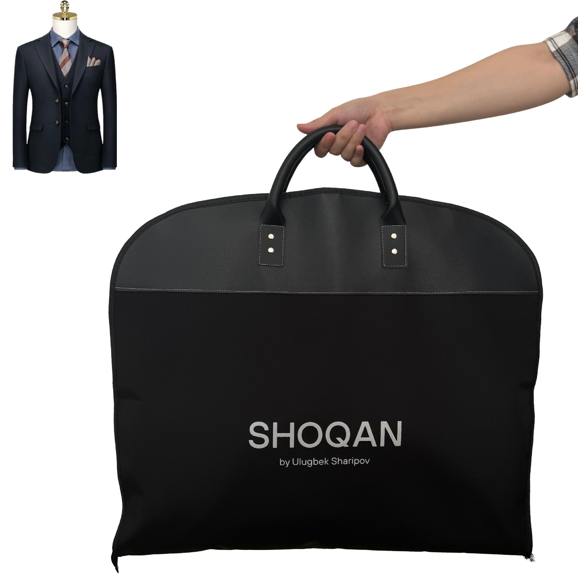 Advanced suit bag handbag leather thickened dust cover travel business non-woven waterproof moisture-proof suit cover
