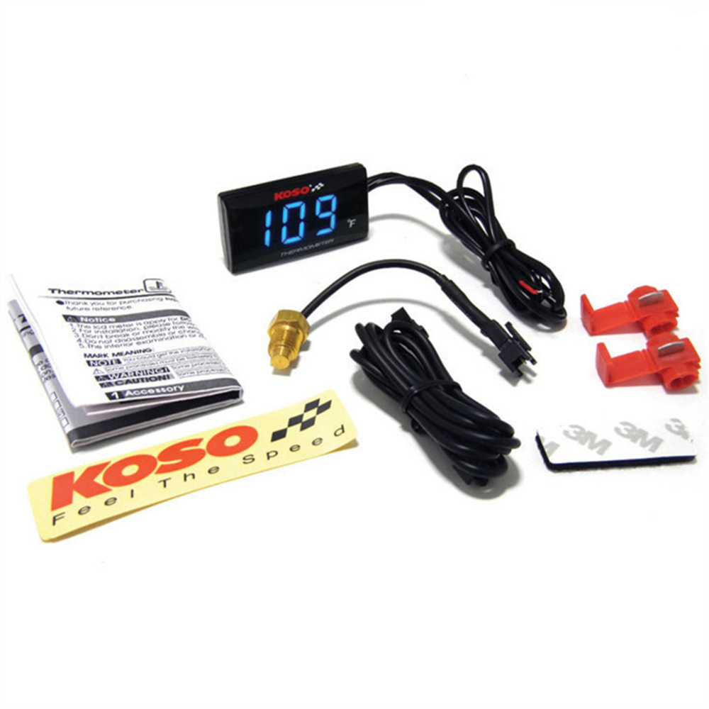 KOSO water temperature meter motorcycle universal modified accessories KOSO ultra-thin digital display liquid crystal display thermometer meter