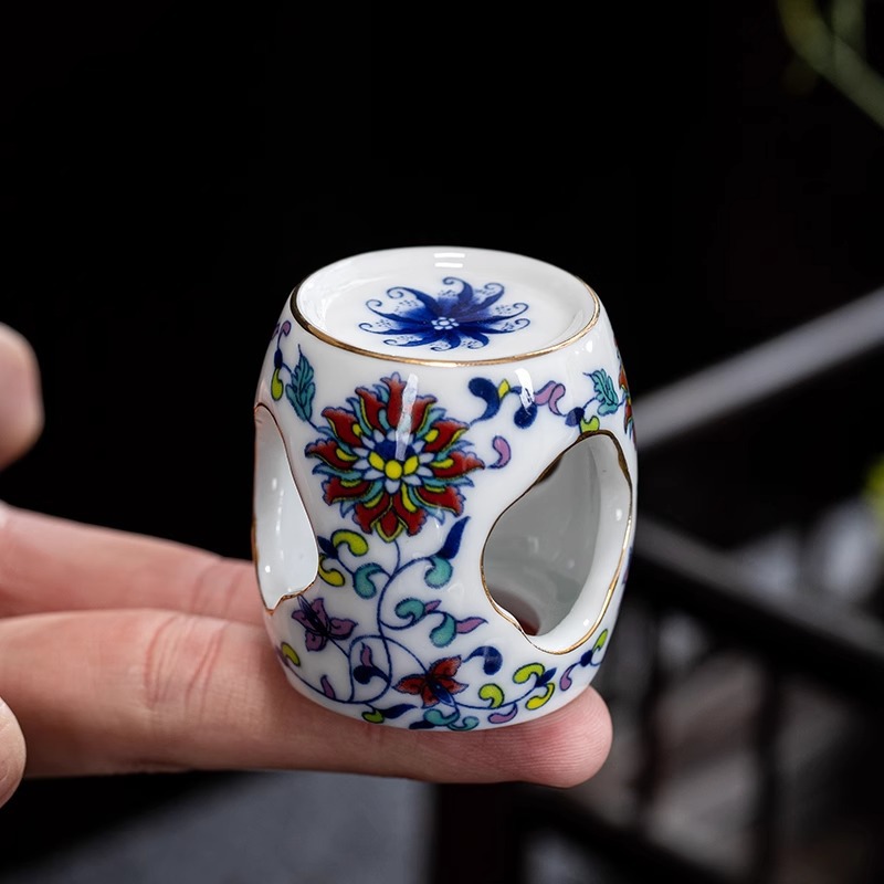 Tea Set Lid Set Playing Pot Bearing Antique Vintage Ornaments Tea Ware Blue and White Porcelain White Porcelain Ceramic Tea Ceremony Accessories Tea Cover Bracket