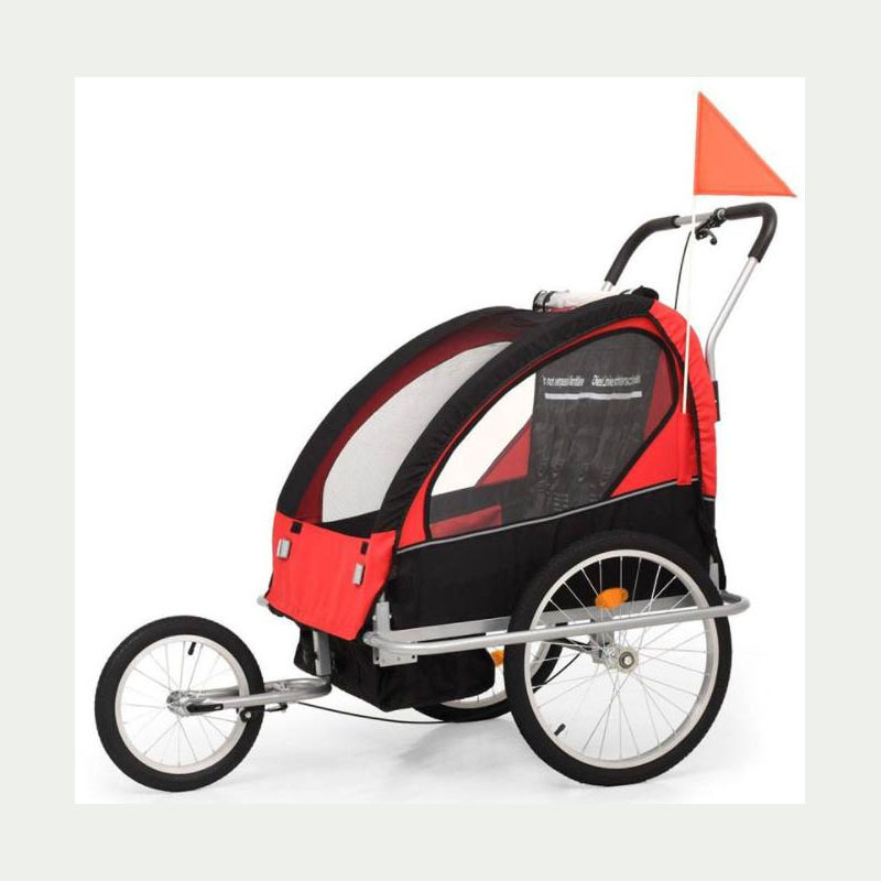 Bicycle Rear Trailer for Two Children, Foldable Hiking Cart, Suitable for Sleeping, Parent-Child Travel, and Baby Walking Rear Trailer