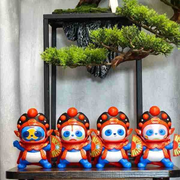 Ancient Style Cute Panda Face-Changing Doll Logo Gift Kidsren's Toys Graduation Kindergarten Gift Pendant Ornaments