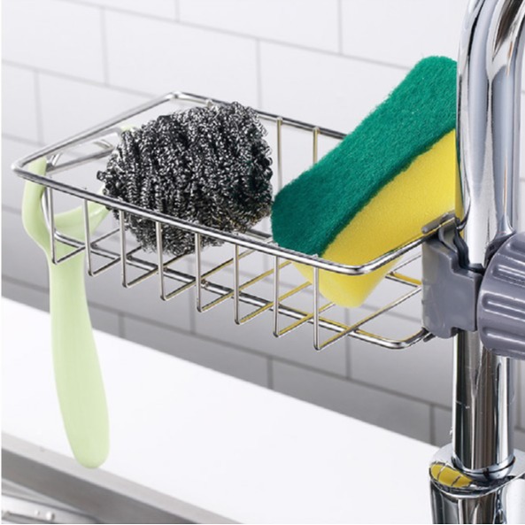 Stainless steel faucet storage rack kitchen storage rack sponge draining rack sink storage rack rag rack