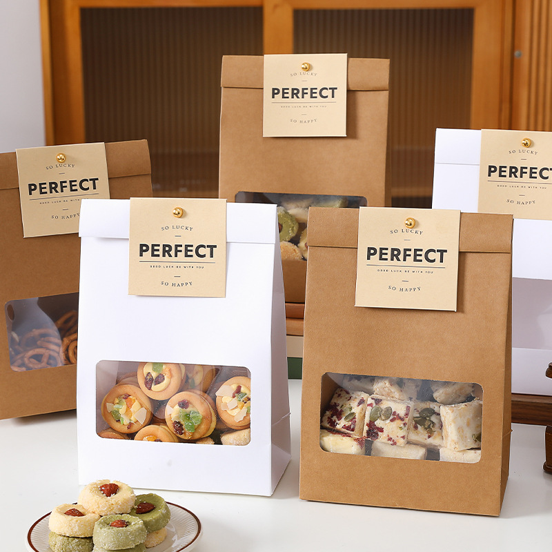 Коричневая упаковочная бумага, пакет для печенья, снежинка хрустящая, клейкие рисовые лодочки, конфеты, нуга, ириска, коробка для еды, выпечка