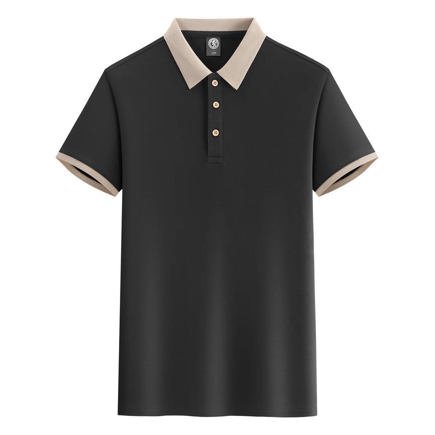 Summer Color-Blocked Lapel Short-Sleeved Work Clothes with Logo Printed Advertising Shirts Work Clothes Embroidered Cultural Polo Shirts with Custom Printed