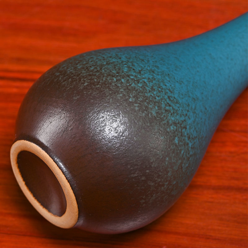 Fanqu Guanyin Jade Net Bottle Ceramic Kiln Change Home Decoration Vase Dried Flower Vase Living Room Buddha Ornaments Wholesale