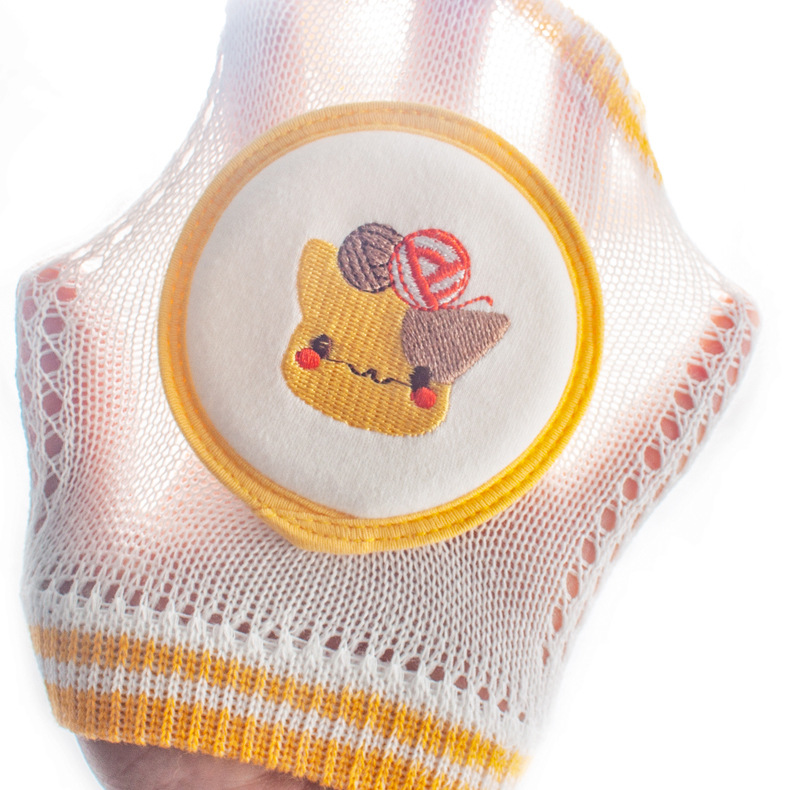 Children's Crawling Knee Pads, Baby Learning to Walk, Anti-Fall, Summer Cartoon Thin Mesh Embroidered Protective Gear, Breathable, Wear-Resistant and Anti-Fall