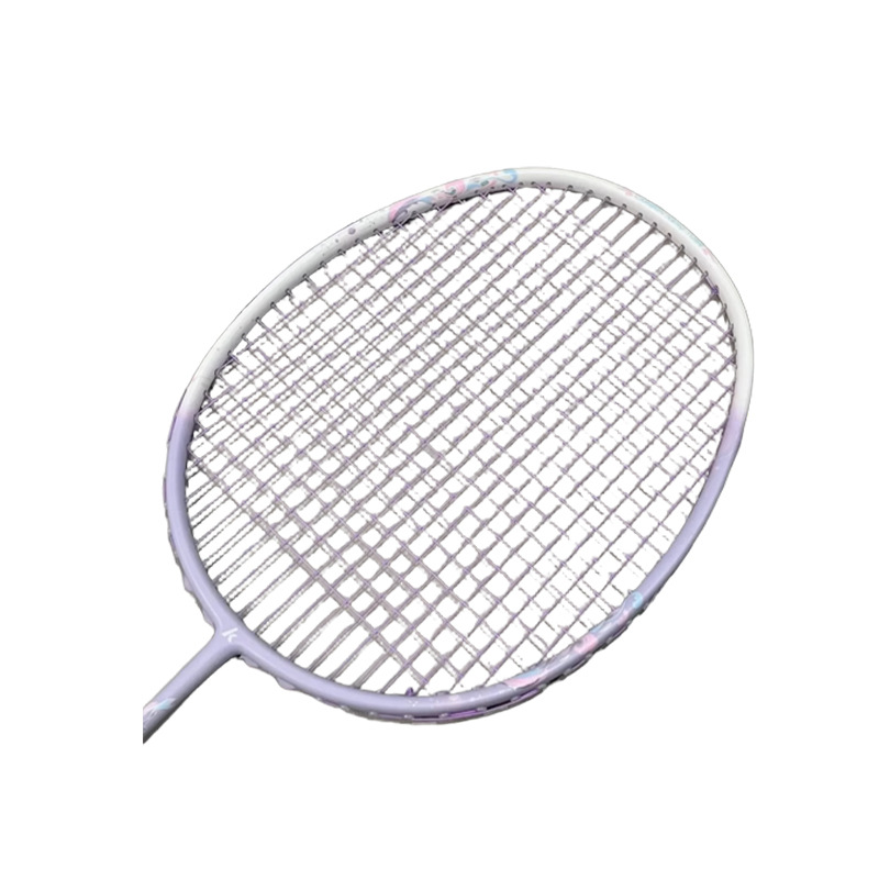 Full Carbon Fiber Badminton Racket Customized Processing for Men and Women Adult Single Racket Source Factory Customized According to Drawings