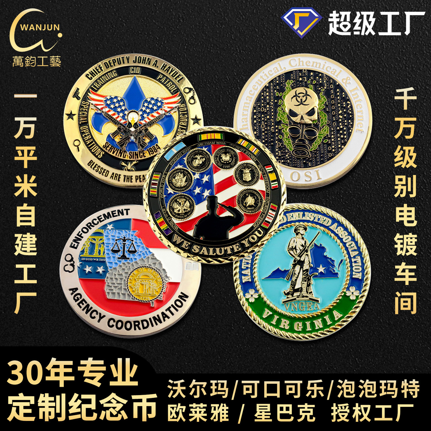 Кросс-бордерные памятные монеты, двусторонние монеты, индивидуальные плоские крашеные монеты из цинкового сплава с имитацией эмали