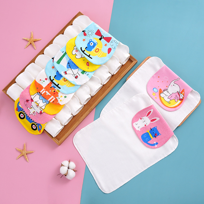 Children's Sweat-Absorbent Towel Baby Cotton Type a Gauze Large Kindergarten Absorbent Towel Pure Cotton Sweat Towel Factory Wholesale