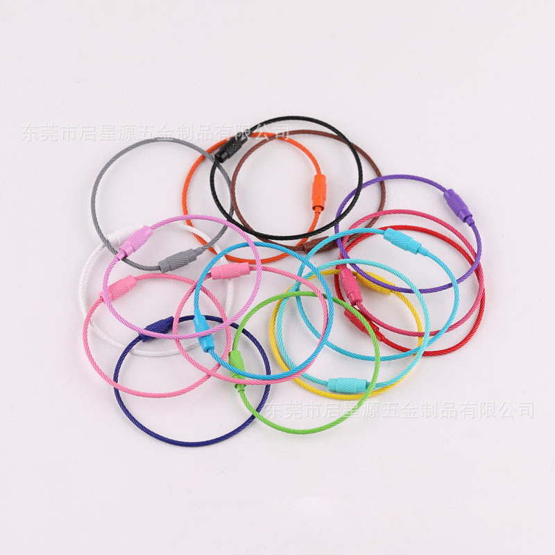 Manufacturer Supplies Painted Wire Rope, Stainless Steel Ring, Plastic-Coated Steel Ring, Rubber-Coated Galvanized Sling, Multiple Colors Available with Ring
