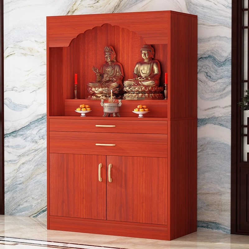 Household Bodhisattva Worship Table Buddhist Niche Offering Table Incense Case Buddha Statue God Table Solid Wood Standing Cabinet Buddha Cabinet God Niche Buddha Table