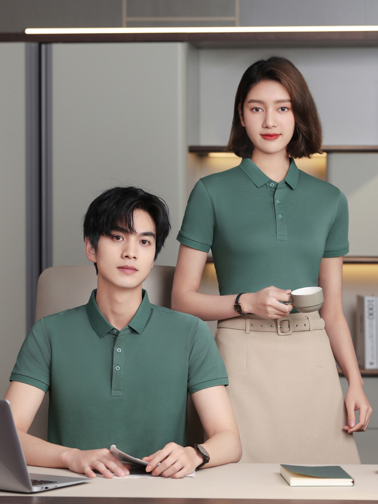 XIN LONG SHI 2688 pure cotton parent-child clothing kindergarten teacher short sleeve T-shirt polo shirt class clothing summer