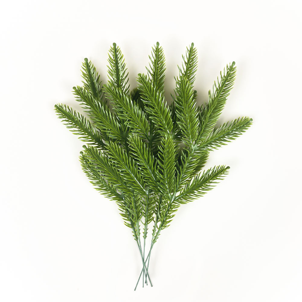 Simulation three-dimensional five-pronged pine branch home decoration Christmas tree Christmas rattan wreath accessories manufacturers direct wholesale