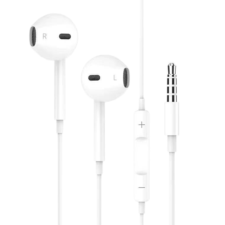 Suitable for Apple 15 Wired In-Ear Headphones with Flat Head for Karaoke and Calls, Suitable for Oppo, Vivo, Huawei